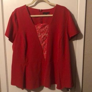 Red Dress peplum blouse